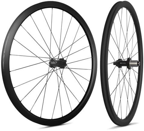 QHYRZE 27,5/29 Carbonio Set di Ruote Mountain Bike Freno A Disco Boost Ruota MTB Bici Perno Passante Anteriore 15 * 110mm Posteriore 12 * 148mm Cerchio Ultraleggero 24H, Cassetta HG 7-12s(27.5'')
