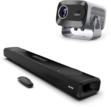 Vidéoprojecteur 4K Android 13 avec Bar de Son 100W RMS 2.1, Wi-FI 6, Bluetooth 5.3