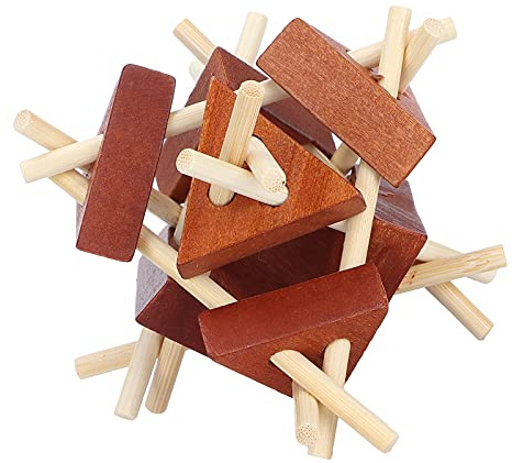 Madera cerebro teaser juguete entrelazado rompecabezas Jigsaw juguete de desbloqueo juguete de inteligencia para mejorar el pensamiento divergente y la paciencia para adultos y