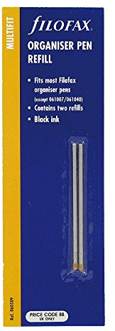 Filofax Classic/Fashion/Cont/Barley Pen Refill Black, 2 Refills (R060509)
