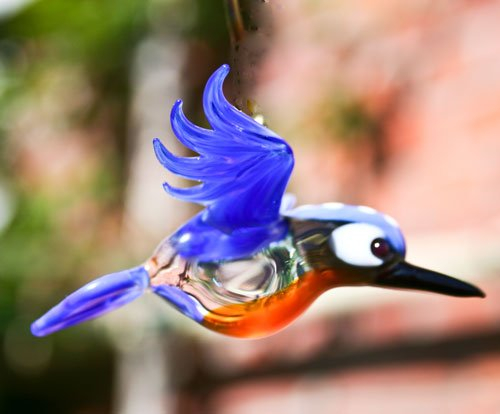 Lauschaer Glaskunst Eisvogel mit Öse klein