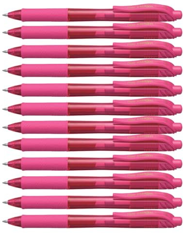Pentel BL107-P Gel-Tintenroller EnerGel mit Druckmechanik 0,7 mm, 12 Stück