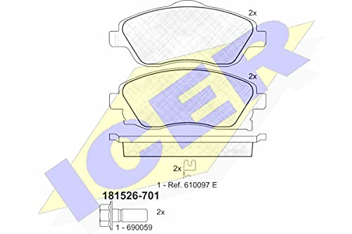 Icer Brakes 181526-701 Bremsbelagsatz, Scheibenbremse - (4-teilig)