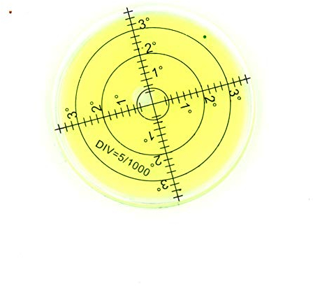 Bullseye Wasserwaage Kunststoff Dosenlibelle, Ø66 mm, gelb Liquid