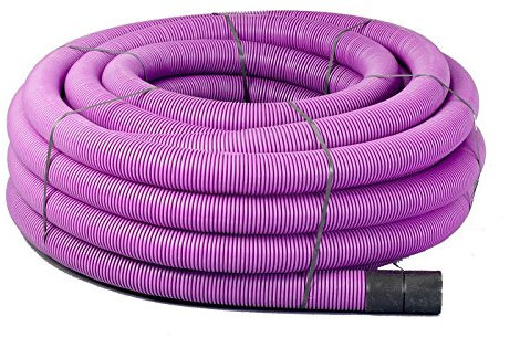 63MM X 50M PURPLE FLEXIBLE CABLE DUCTING FOR MOTORWAY COMMUNICATION INCLUDING COUPLING & DRAW CORD