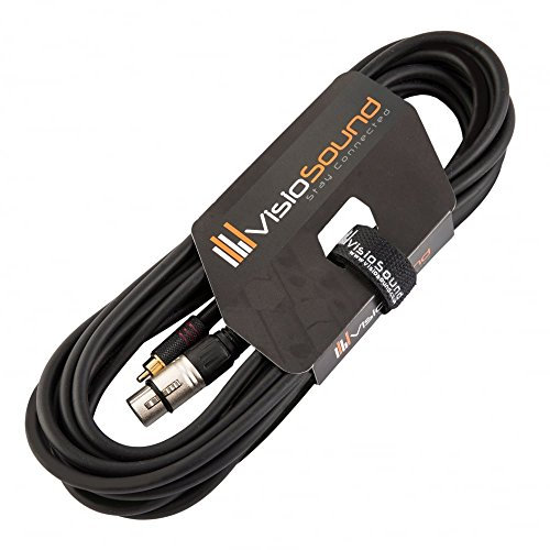 VisioSound Female XLR to Single RCA Gold Phono Plug Audio Lead/Signal/Patch Cable 6m