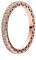 PANDORA Signature Anello con cuori brillanti placcato in oro rosa 14 carati con zirconi cubici trasparenti, 48