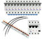Set: Fi-Schalter + 12xLeistungsschutzschalter + Leitungsbrücke H07V-K 4mm² + Phasenschiene 2961