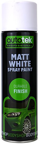 Autotek ATOOOMW500 Spray Paint, Matt White, 500 ml