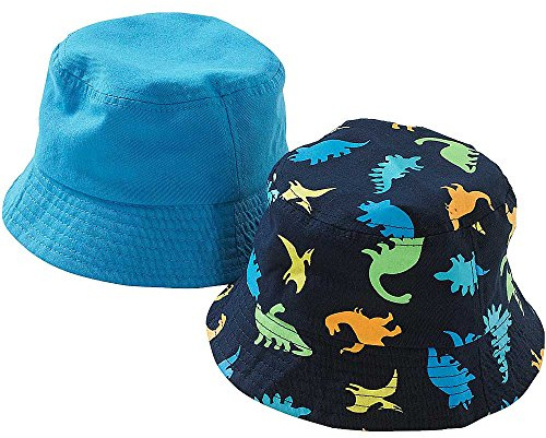 Boys Dinosaur Shark Print Bucket Fisherman Summer Sun Hats UK Seller