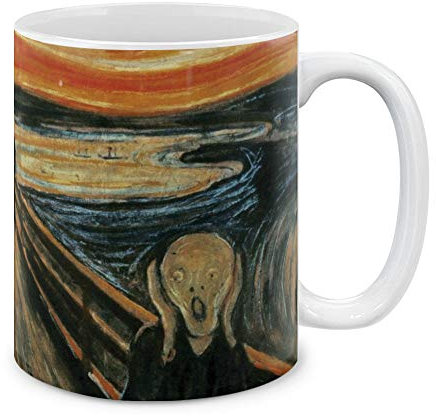 MUGBREW Classic Art The Scream Edvard Munch Keramik-Kaffeetasse, Teetasse, 325 ml