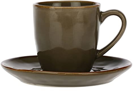 Rose & Tulipani - Tazzina caffè con piattino Concerto Grigio Tortora