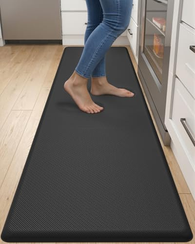 DEXI Anti Fatigue Kitchen Floor Mat Cushioned Standing Runner 70x20, Black