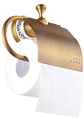 YHSGY Klopapierhalterung Antiker Toilettenpapierhalter Goldener Papierhalter Toiletten-Handyhalter Taschentuchhalter