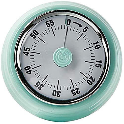 iSpchen Küchentimer, 60-minütiger visueller Timer, mechanischer magnetischer Countdown-Timer Keine Batterie erforderlich Uhr mit 72-dB-Lautering zum Kochen Backen Spielen Kinder Erwachsene Grün