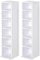HOMCOM 204 CD Media Display Shelf Unit Set of 2 Blu-Ray Tower Rack w/Adjustable Shelves Bookcase Storage Organiser, White