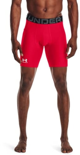 Under Armour Men's HeatGear Compression Shorts, Red (600)/White, XXL