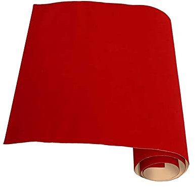 1 Roll Self Adhesive Velvet Flocking Liner, Felt Fabric Adhesive Sheets for Art & Crafts, Jewelry Box Liner, Soft Velvet Liner for Drawer, Photo, Red