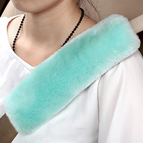 Lifup 2 Stück Gurtpolster Auto aus Faux Lammfell, Auto Sicherheitsgurt Schulterpolster, Gürtelkissen Schutzkissen Grün 1 27 x 7cm