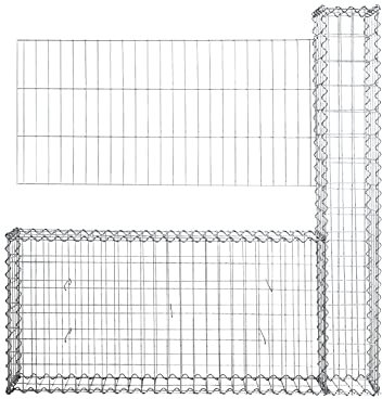 Estexo Élément de montage pour gabions en spirale - Gabion - Panier à pierres - Brise-vue - Mur de 150 cm de hauteur