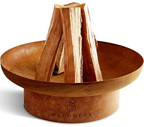 WALDWERK Brasero Extérieur (55 cm) - 2 mm d'Épaisseur - Barbecue en Acier avec Finition Patine Rouille