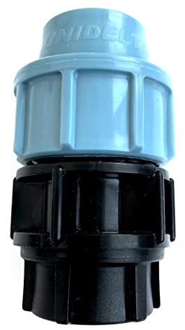UNIDELTA Klemmverbinder Innengewinde 1 Zoll 16 bar für Wasserleitung Trinkwasser Kupplung für PE-Rohr | Verbinder für Schläuche im Bewässerungssystem | Adapter Kunststoffkupplung für Wasserrohr 25 mm