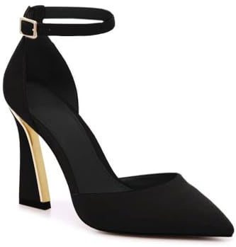 Womens Pumps Point Closed Toe High Heels Ankle Strap Heeled Sandals