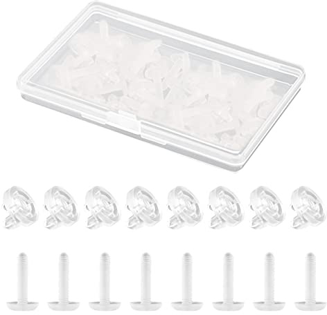 MOROBOR Tornillos de tuerca de mariposa de plástico, 20 unidades, M5 x 20 mm, transparente, cabeza cruzada, tornillos avellanados y pernos con caja de almacenamiento para equipos mecánicos