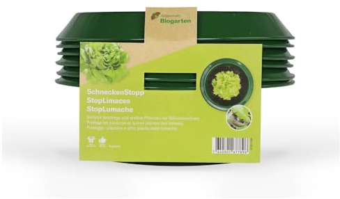Andermatt Biogarten SchneckenStopp FE klein – 6er Pack, natürlicher Schneckenschutz aus robustem Stahlblech, wiederverwendbarer Schneckenkragen, das Schweizer Original, grün