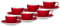 Ritzenhoff & Breker Doppio Kaffeetassen mit Untertassen, 6er Set, 200 ml, Rot, Porzellan, Buntes Mix-und-Match-Geschirr