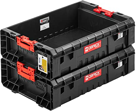 2X Werkzeugkasten ohne deckel Werkzeugkorb – 450 x 130 x 310 mm - Modulare offene Werkzeugkiste Transportbox Baustellen Kübel Werkzeugkoffer Premiumklasse