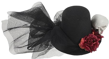 FRCOLOR Punk-fascinator-hüte -fascinator Rosen-fascinator-hut -blumen-haarspange Halloween-haarspange Kappen Gothic-fascinator Für Damen Fräulein Zylinder Stoff Lolita