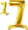 Stehende Luftballons * Zahlen 0 bis 9 * in Gold + Silber + Rosegold | 86cm groß; kein Helium nötig | Stehballons Geburtstag Deko Zahl Party Kindergeburtstag Partydeko, Farbe: Zahl 7 Gold