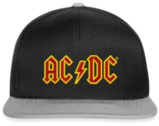 Spreadshirt AC/DC In Rot Und Gelb Stick Snapback Cap, One Size, Schwarz/Grau