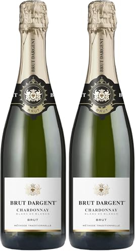 Brut Dargent - Chardonnay Sekt Brut, Qualitativ hochwertiger Chardonnay trocken Sekt aus Frankreich, Methode Traditionnelle (1 x 0.75 L) (Packung mit 2)