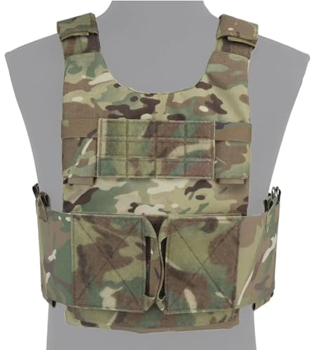 TS TAC-SKY Tactical LV-119 System Front Overt Plate Bag Vest Carrier Cordura Fabric Side Magazine Pouch 2.5 Inch Buckle Hunting Airsoft (Color : CP)