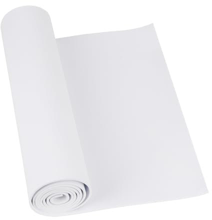 Do²ping Mousse EVA Blanc, 2mm d'épaisseur (1mm à 10mm) EVA Foam Cosplay, 34 x 124.5cm avec une haute densité de 86kg/m3 pour les costumes, l'artisanat, les projets de bricolage (2mm Blanc)