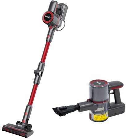 VacniQ Aspirateur Balai sans Fil,25000Pa/210W,40 Minutes d'aspiration Automatique,1 Litre de Capacité,pour sols durs,Moquettes,Poils d'animaux,Prévient Les enchevêtrements