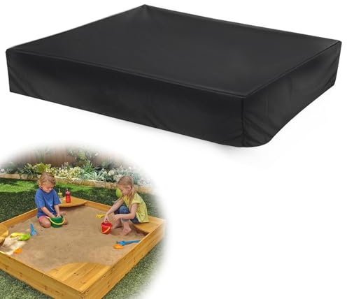 GothicBride Bâche de protection pour bac à sable - 200 x 200 x 20 cm - Avec cordon de serrage - Imperméable - En tissu Oxford 210D - Étanche à la poussière