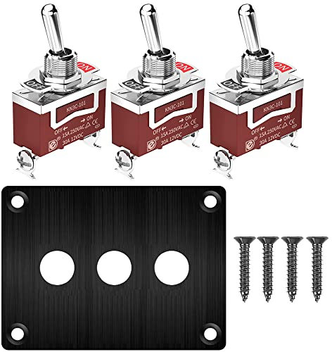 Gebildet 3-Gang-15A 250 VAC/20 A 12 VDC, SPST 2-Positionen 2-polige Kippschalter mit Metallplatte, EIN/AUS-Schalterplatte