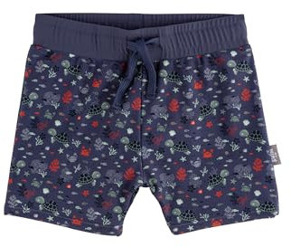 Sterntaler Badeshorts Unterwasser – UV-Schutz 50+ Schwimmshorts Jungen – Baby Badehose mit Meeresprint & Windeleinsatz bis Größe 86/92 - Bademode für Strand und Schwimmbad – blau, Größe 80