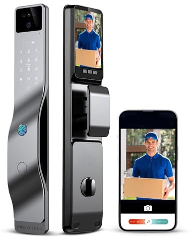 We Technology 3D Face Recognition Smart Door Lock, WiFi Door Locks with Camera, Video Doorbell, Fingerprint, Passcodes, IC Card, Keyless Smart Mortise Lock for front door, Use Tuya APP