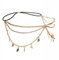 Kopfkette Pailletten Boho Geschichtete Kopfkette Gold Braut Quaste Kopfschmuck Festival Stirnband Haarschmuck Zigeuner Münze Haarkette für Frauen und Mädchen (C)