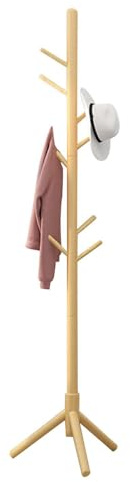Portemanteau autoportant - Porte-manteau en bois vintage avec 8 crochets, porte-manteau multifonction pour sac
