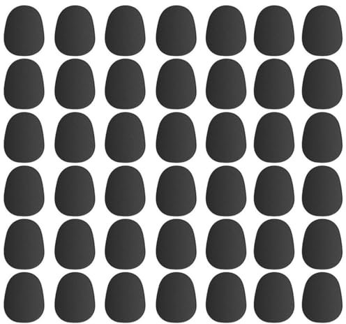 EIHI 48 Stück Mundstückpolster für Alt Tenorsaxophon und Klarinetten Mundstücke ovale Gummi Mundstück Patches Pads Schwarz