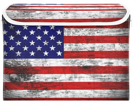 Yopersonalizes Aufbewahrungsboxen mit Deckel, USA-Flagge, zusammenklappbarer Stoff-Aufbewahrungswürfel mit Griffen, Aufbewahrungskörbe für Regale, Kleidung, Spielzeug, Kleiderschrank, 42 x 32 x 30 cm