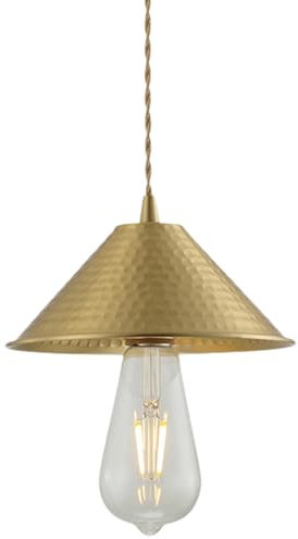 PLSDH Lámpara Colgante de latón y Cobre Retro, iluminación Colgante de Metal de Estilo Industrial Dorado, lámpara Colgante rústica Americana Vintage para Fregadero de Cocina, Isla, Comedor, Mesa