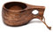 Finland Kuksa - Tazas de café portátiles de madera de 210 ml, hechas a mano, taza de leche con asa, para desayuno, bebida, cocina