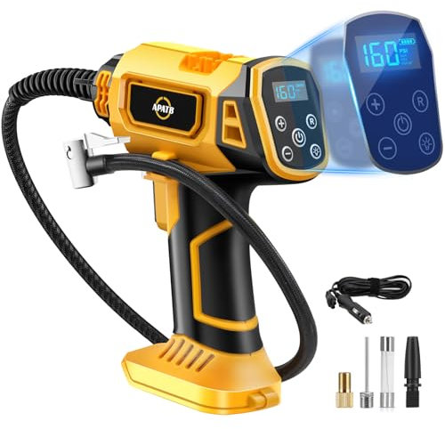 Cordless Air Compressor for Dewalt 20V Max Battery,150PSI Portable Tire Inflator Handheld Air Pump with Digital Pressure Gauge for Cars Motorcycles Bikes Sport Balls (No Battery)