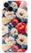 ONEFLOW Coque de protection fine pour Apple iPhone 13, aspect floral, avec protection de l'appareil photo, motif floral, roses rouges et blanches
